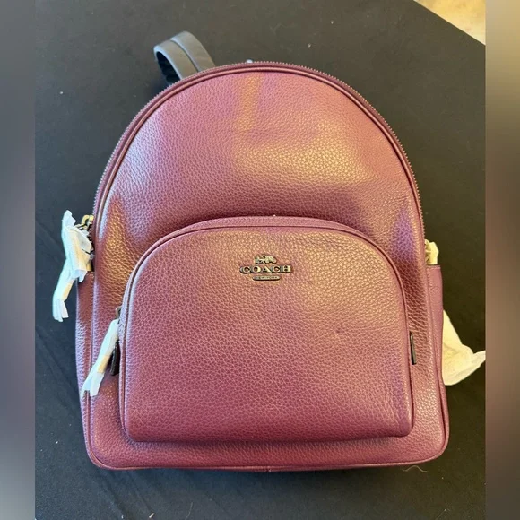 Women's Coach Boysenberry Purple Lth Court Bkpk Backpack - Picture 2 of 12